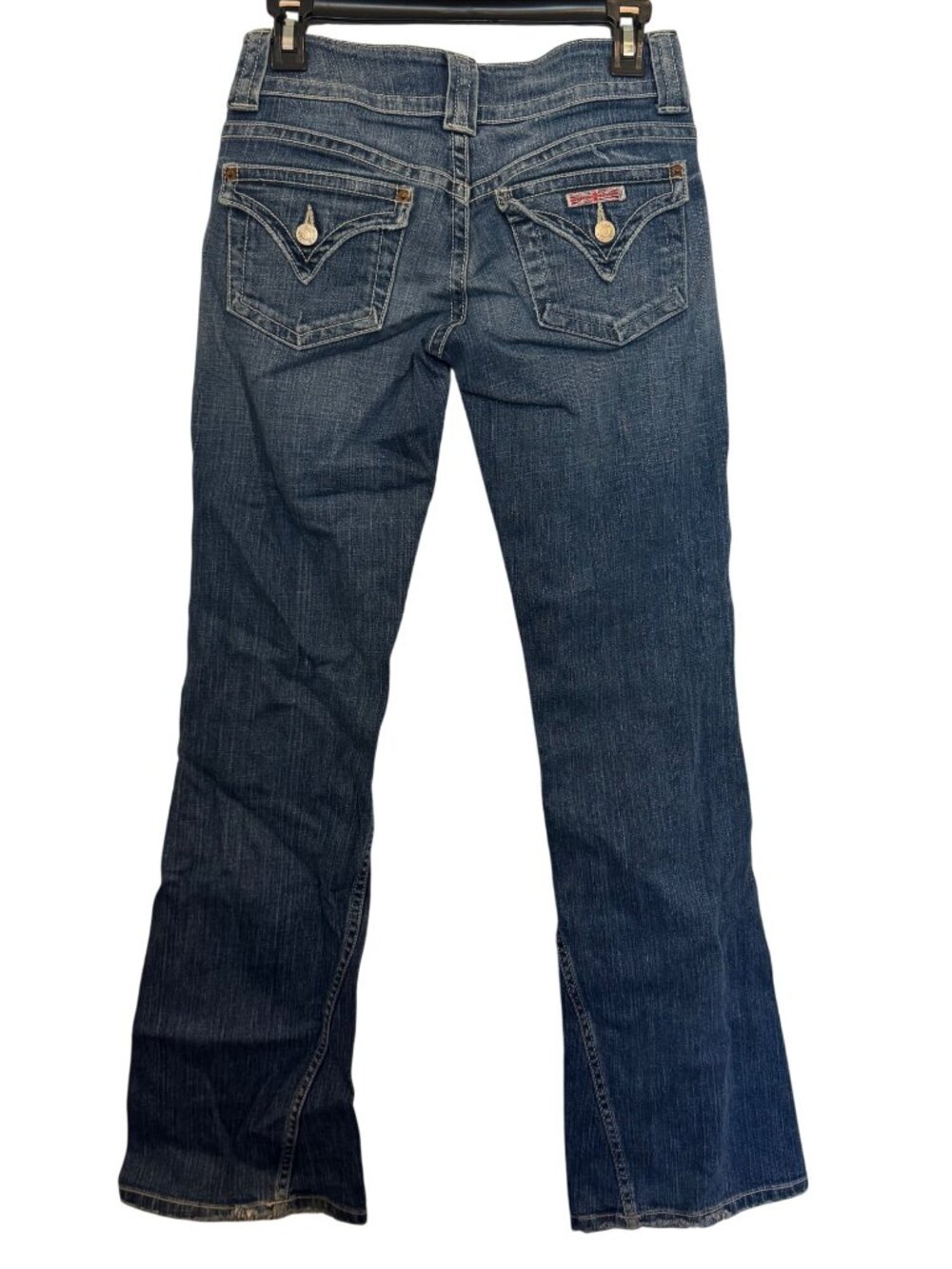 Vintage Hudson Flare Jeans Women’s Size 26 Dark Wash Distressed Denim Stretch Cl